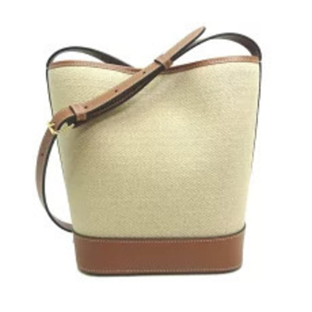 Celine Bucket Leather Bag Triomphe Shoulder Black